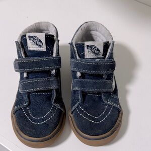 Vans Kids Dark Blue Sneakers with Brown Soles